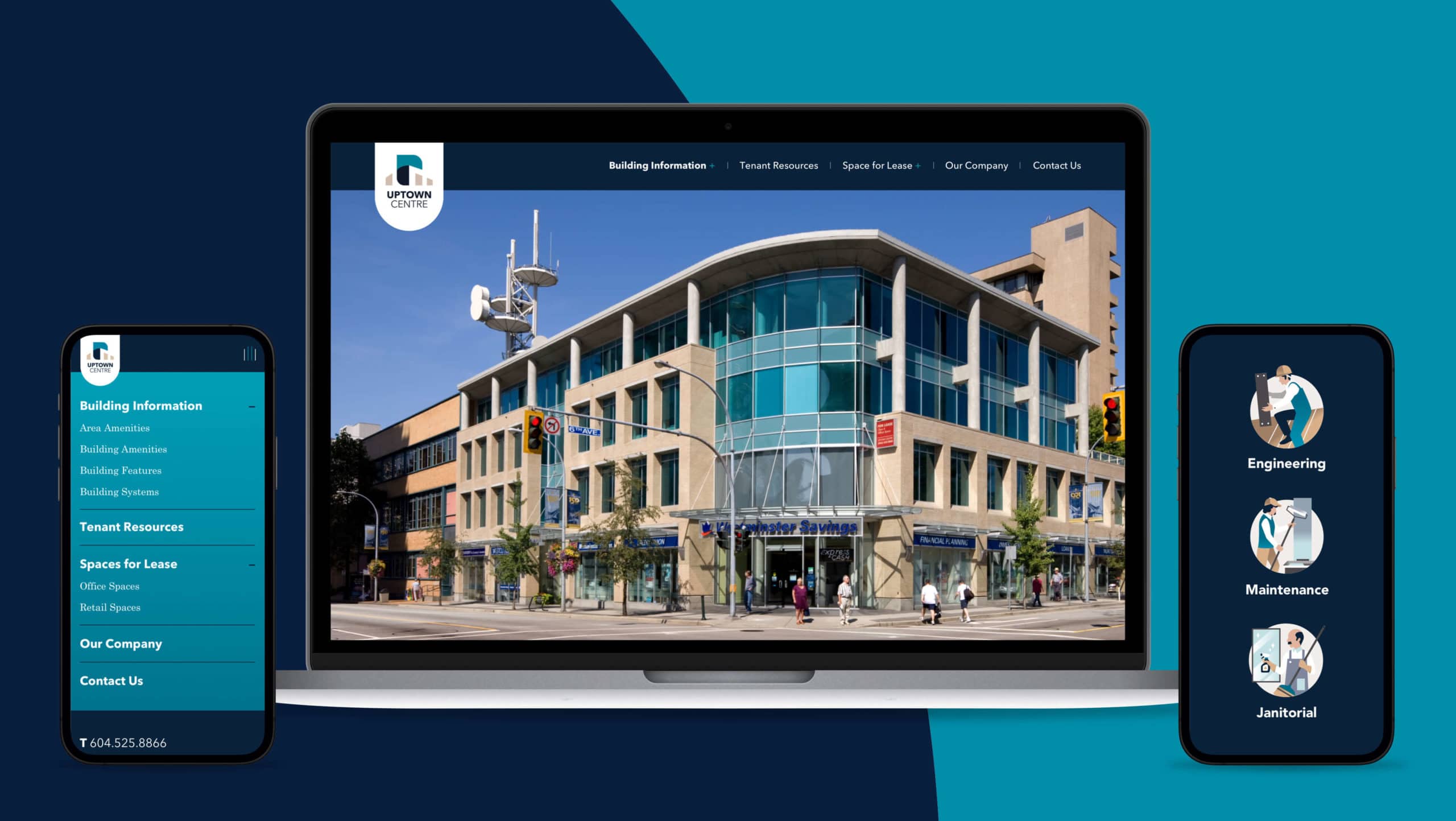 Elegant Uptown Property Group website design for Uptown Centre