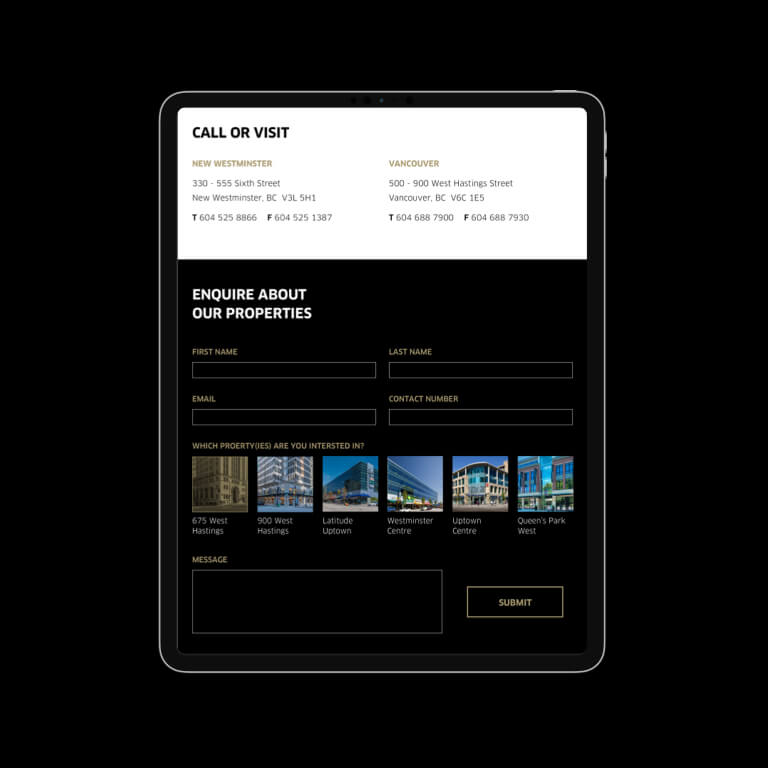 Elegant Uptown Property Group website design for mobile 2